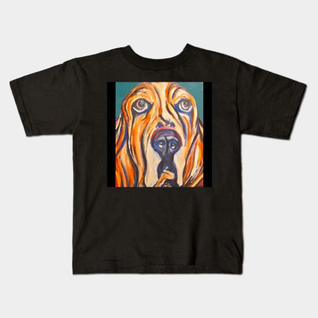 Basset-Hound Closeup Kids T-Shirt by Jeneralarts